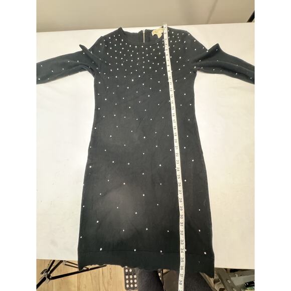 Michael Kors Black Sweater Dress Rhinestone Sparkles Holiday Party Small - Picture 4 of 10